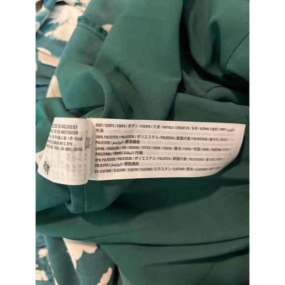 Abercrombie A&F Drama Ruffle Floral Tiered Maxi Dress Green White Medium - Picture 7 of 7